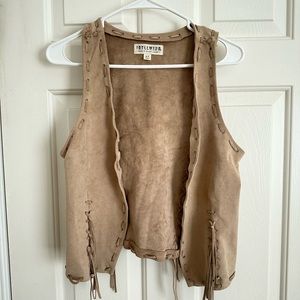 Idyllwind tan vest with fringe